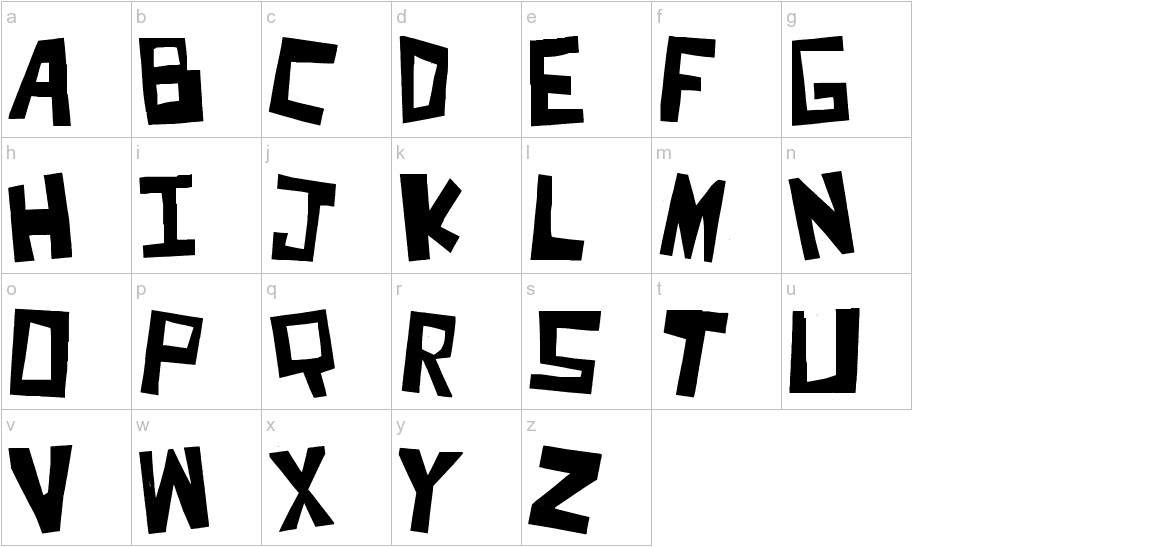 Cut It Out font lowercase characters sample