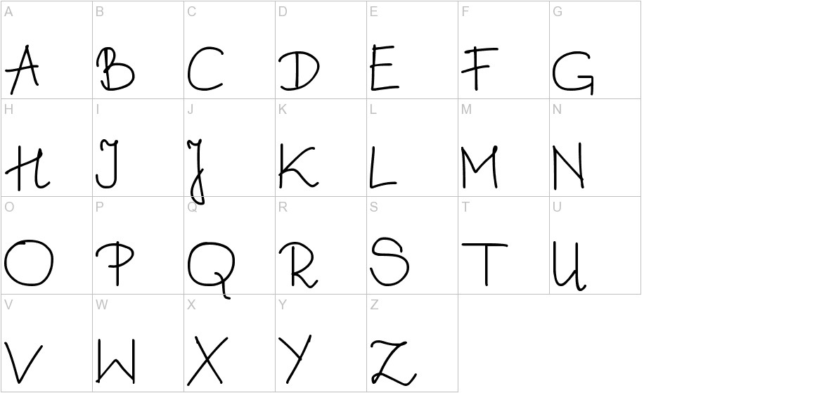 Dagita font uppercase characters sample