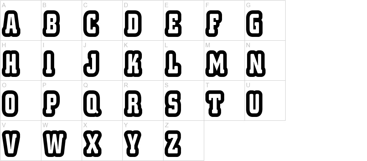 d La Cruz font uppercase characters sample
