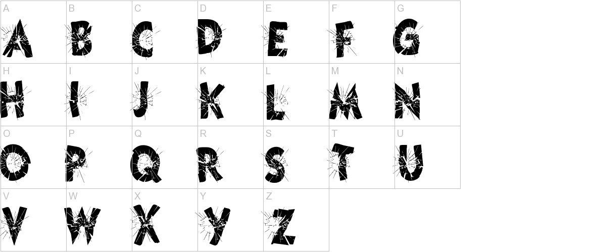 CuttingEdge font uppercase characters sample
