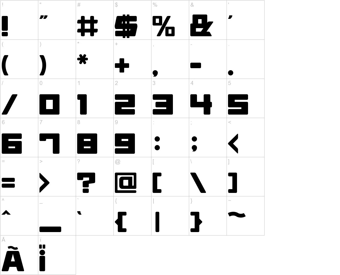 Daidoh Remix Round font other characters sample