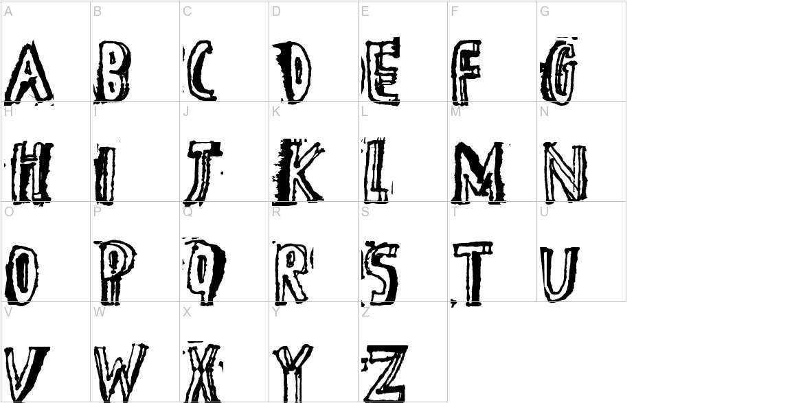 D the hero font uppercase characters sample