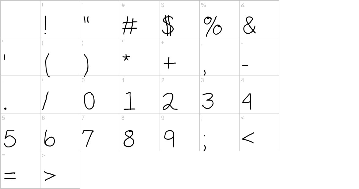 daddy2 font other characters sample