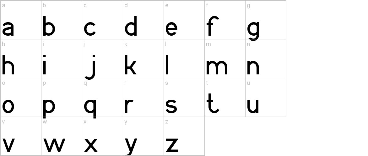 CYCLE font lowercase characters sample