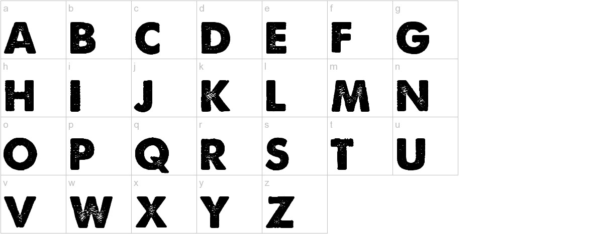 A Love of Thunder TTF Font Lowercase characters sample