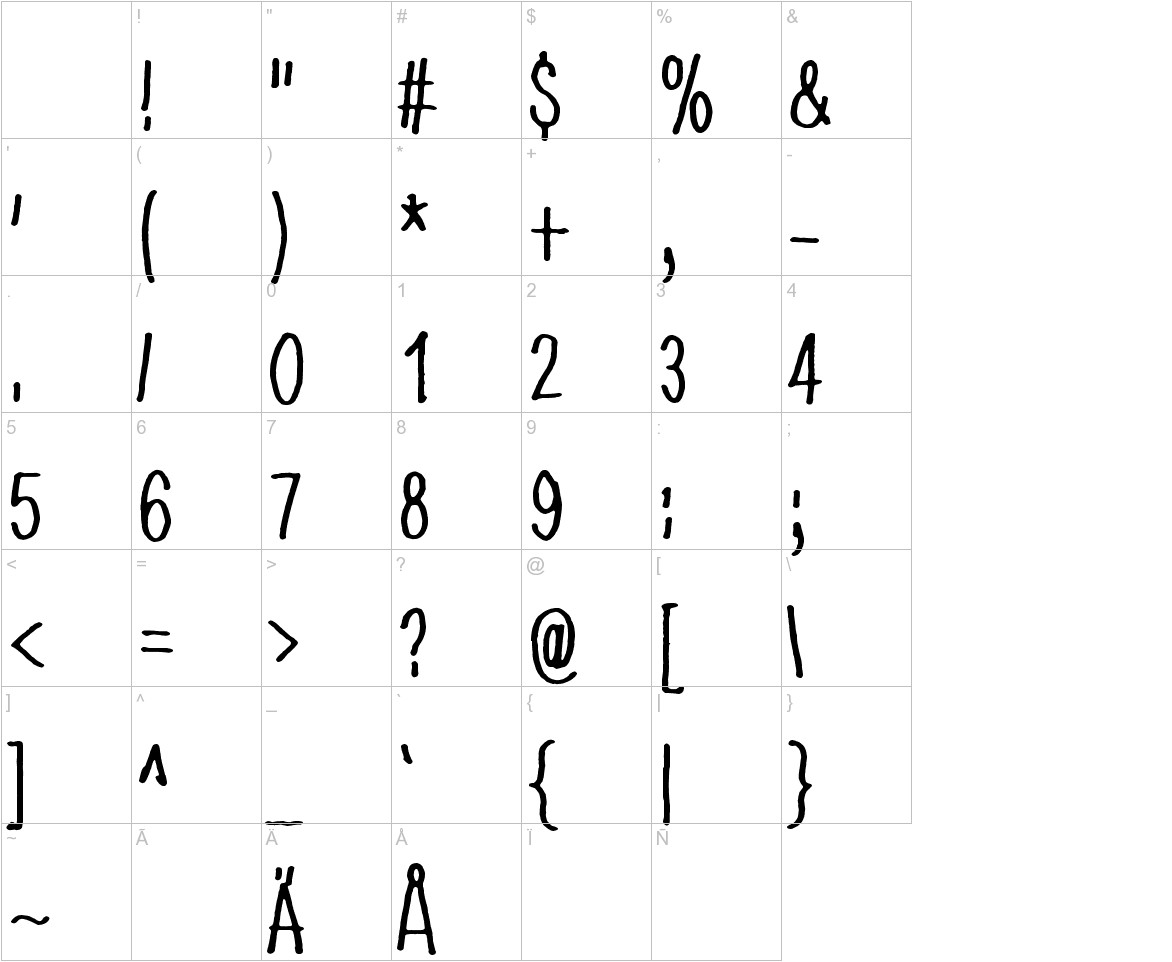 Dancing in the dark font other characters sample