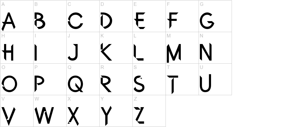 Cyberfunk font uppercase characters sample
