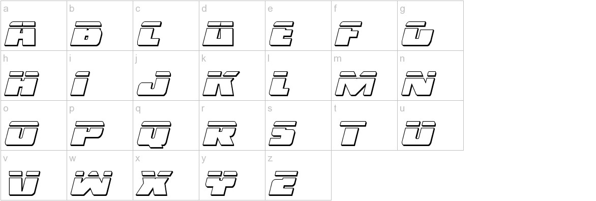 Dark Alliance Bullet Italic font lowercase characters sample
