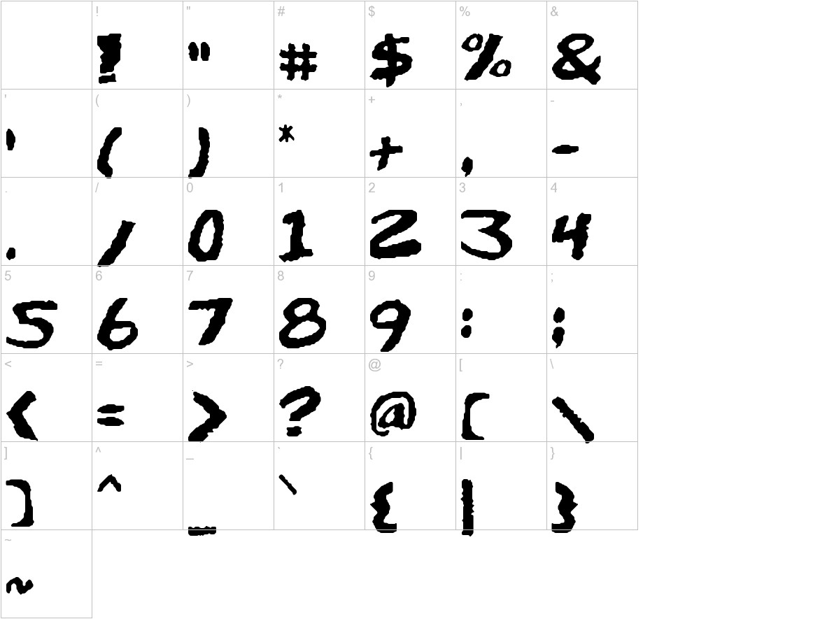 DARE font other characters sample
