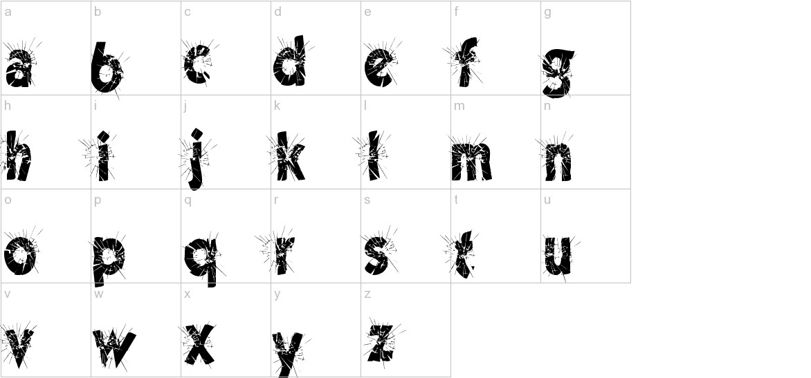 CuttingEdge font lowercase characters sample