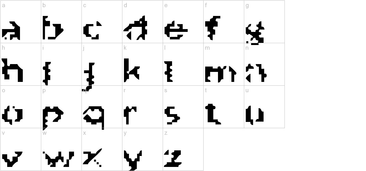 Damn the Man font lowercase characters sample