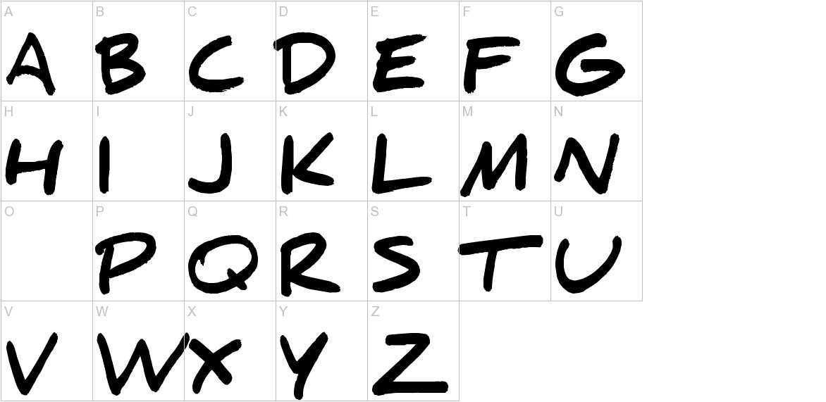 Daniel Black font uppercase characters sample