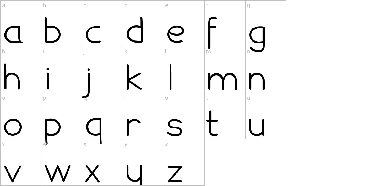 Damai Pelajar Normal font lowercase characters sample