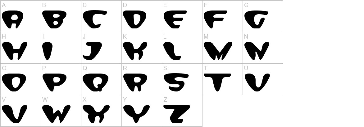 Daihead font uppercase characters sample