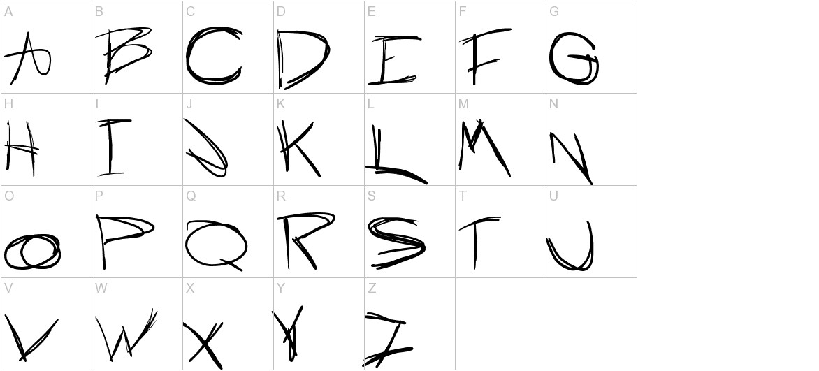 CurrentlyLiving font uppercase characters sample