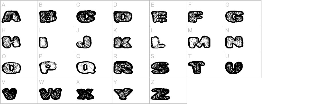 DangerWaffles font uppercase characters sample
