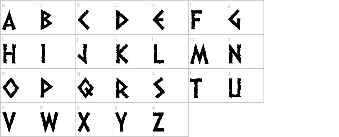 Dalek font lowercase characters sample