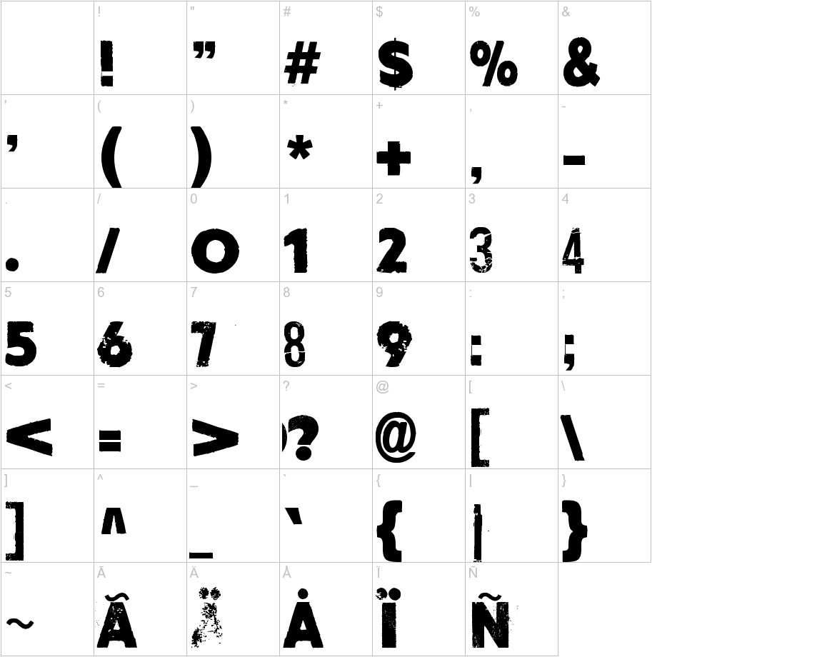 Cut the crap font other characters sample