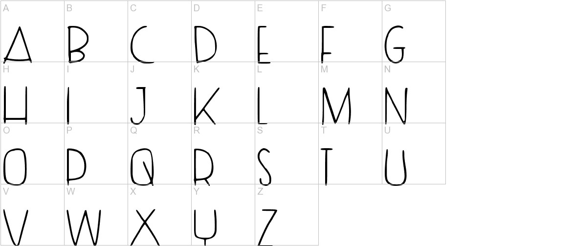 Dance With Me Tata font uppercase characters sample